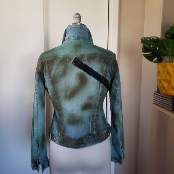 VINTAGE Parasuco Patchwork Denim Jacket Size Medium! - Picture 3 of 16